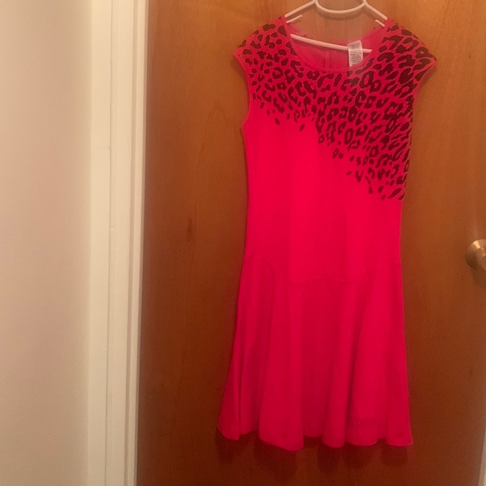 Girls Guess dress size 16 in red with black cheetah print.